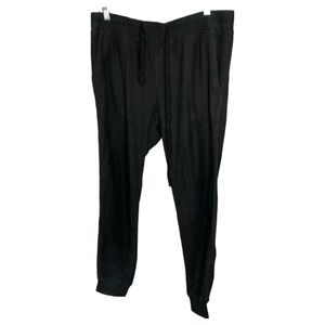 James Perse Mixed Media Jersey Pants Joggers Black‎ Megan Markle L $245